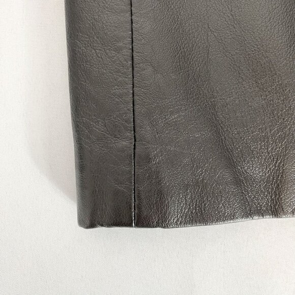 BOD & CHRISTENSEN DARK BROWN LEATHER SINGLE BREASTED MID-LENGTH JACKET COAT - 12 - Picture 10 of 11